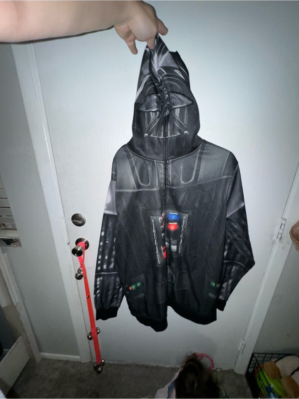 Darth Vader Mask Hoodie Star Wars Cosplay Costume Zip Up Lucasfilm Disney XXL